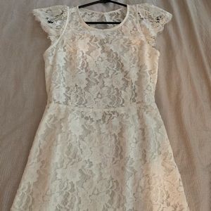 White lace dress with open back